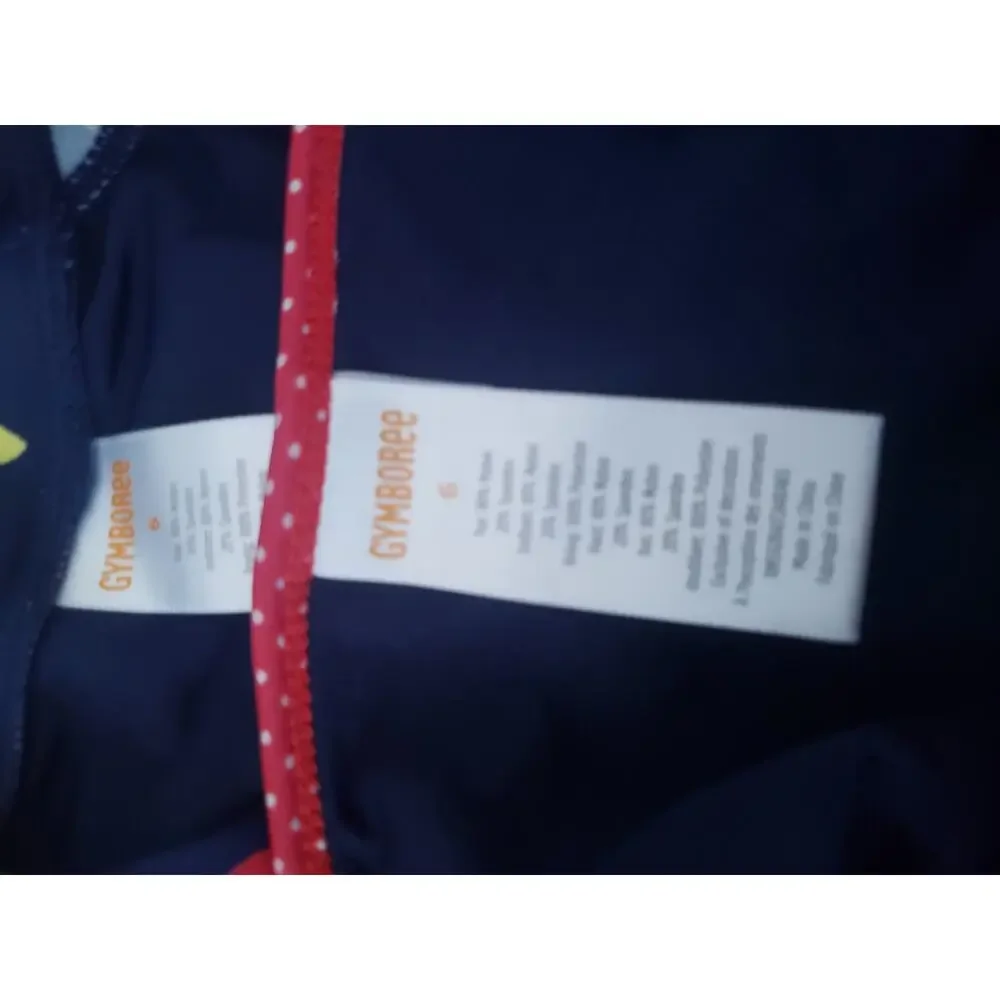 Gymboree Girls 6 Rashguard Swimsuit Very Cherry